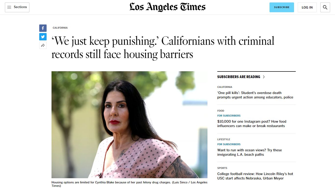 Californians with criminal records face housing barriers - Los Angeles ...
